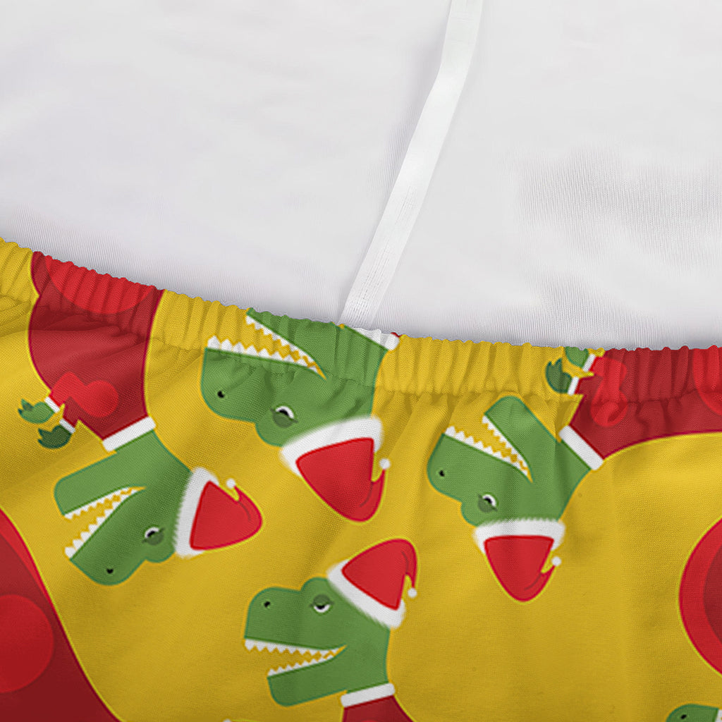 Santa Claus T-Rex Christmas Dino Print Sofa Cover
