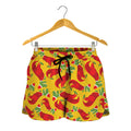 Santa Claus T-Rex Christmas Dino Print Women's Shorts