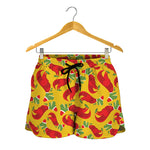 Santa Claus T-Rex Christmas Dino Print Women's Shorts