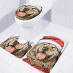 Santa Labrador Retriever Print 3 Piece Bath Mat Set