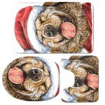 Santa Labrador Retriever Print 3 Piece Bath Mat Set