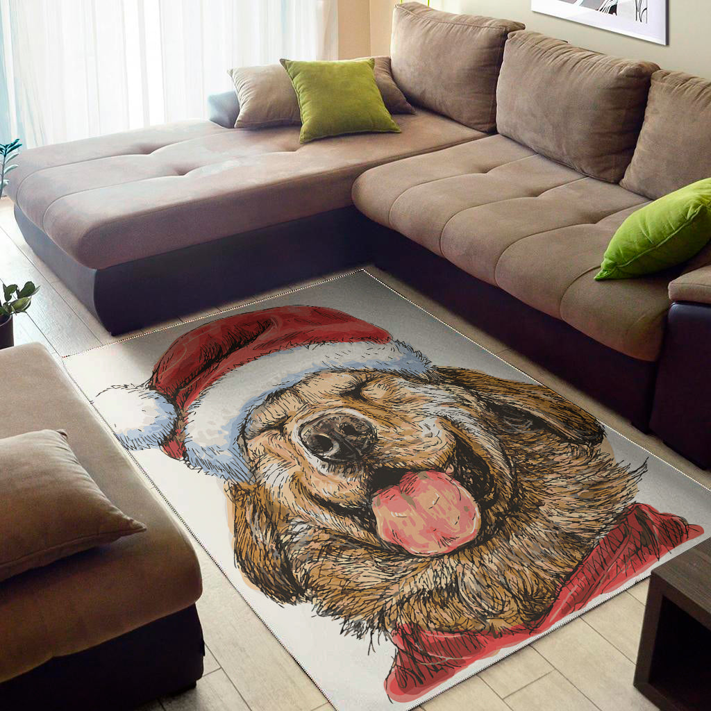 Santa Labrador Retriever Print Area Rug