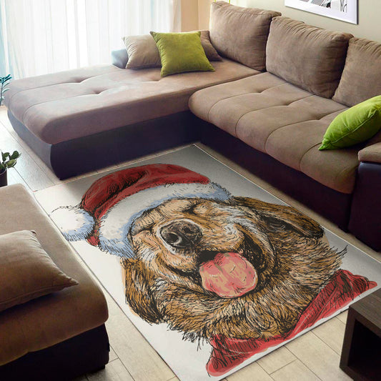 Santa Labrador Retriever Print Area Rug
