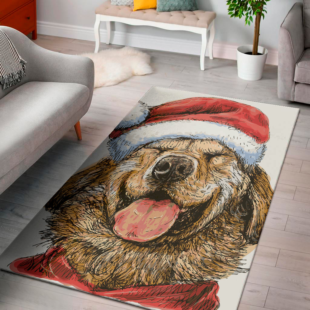Santa Labrador Retriever Print Area Rug