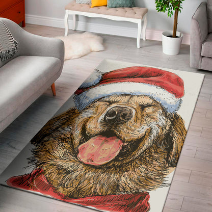 Santa Labrador Retriever Print Area Rug