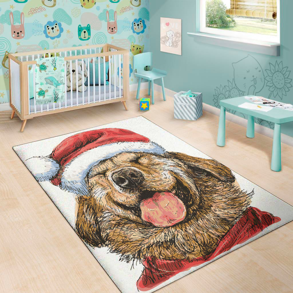Santa Labrador Retriever Print Area Rug