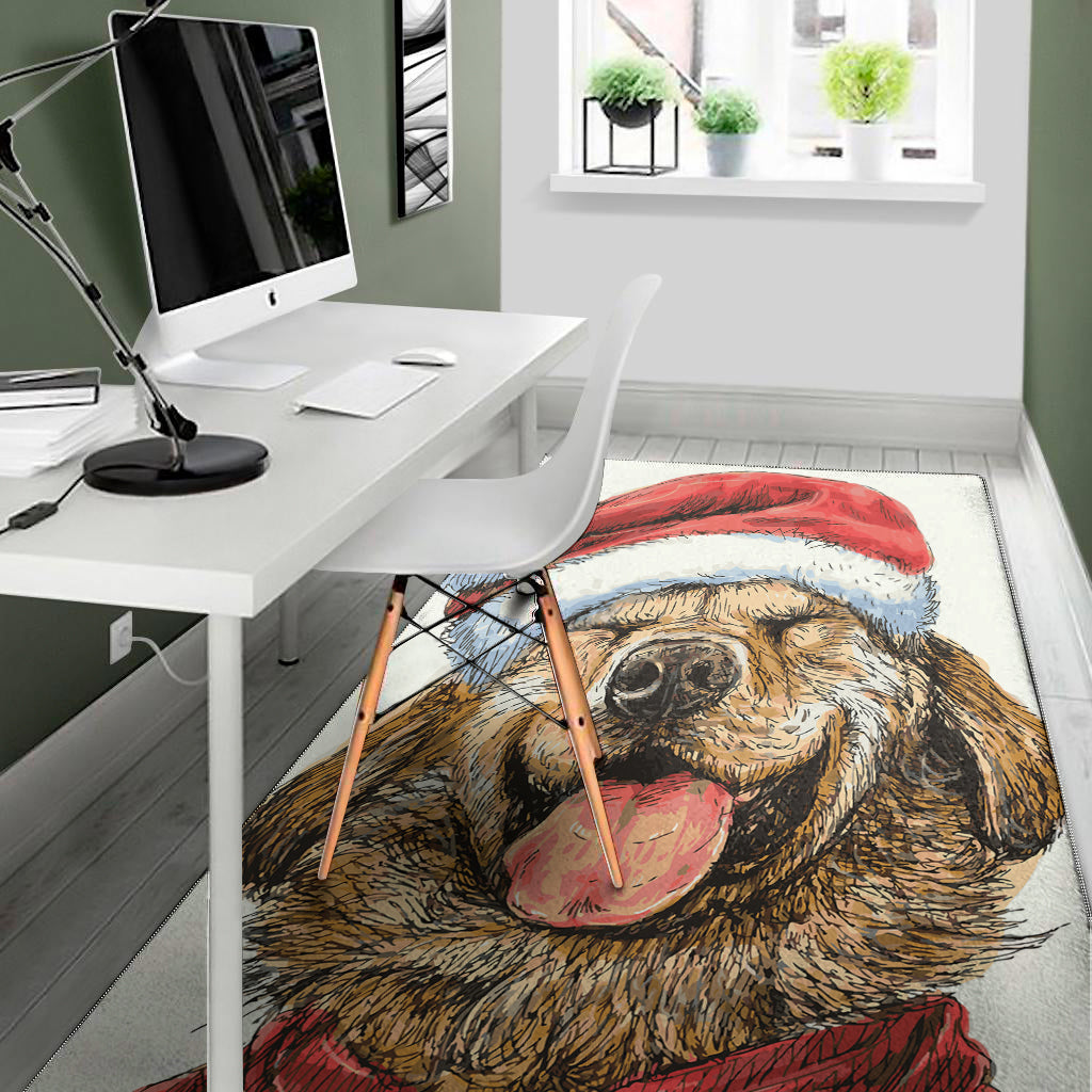 Santa Labrador Retriever Print Area Rug