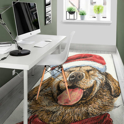 Santa Labrador Retriever Print Area Rug
