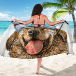 Santa Labrador Retriever Print Beach Sarong Wrap
