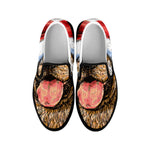 Santa Labrador Retriever Print Black Slip On Shoes