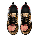Santa Labrador Retriever Print Black Sneakers