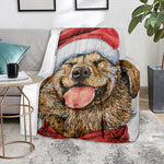 Santa Labrador Retriever Print Blanket