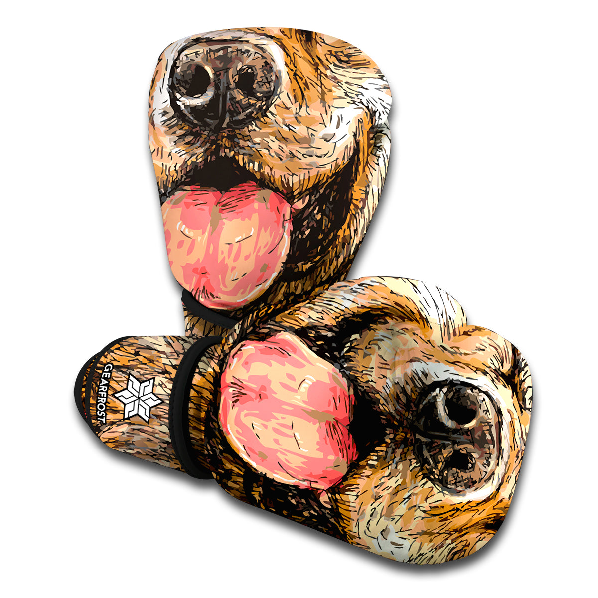 Santa Labrador Retriever Print Boxing Gloves