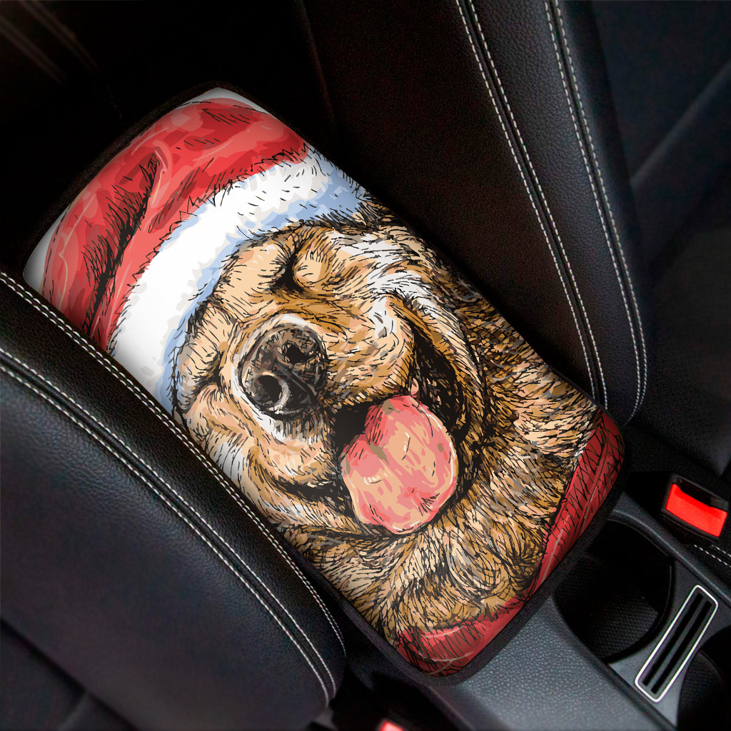 Santa Labrador Retriever Print Car Center Console Cover