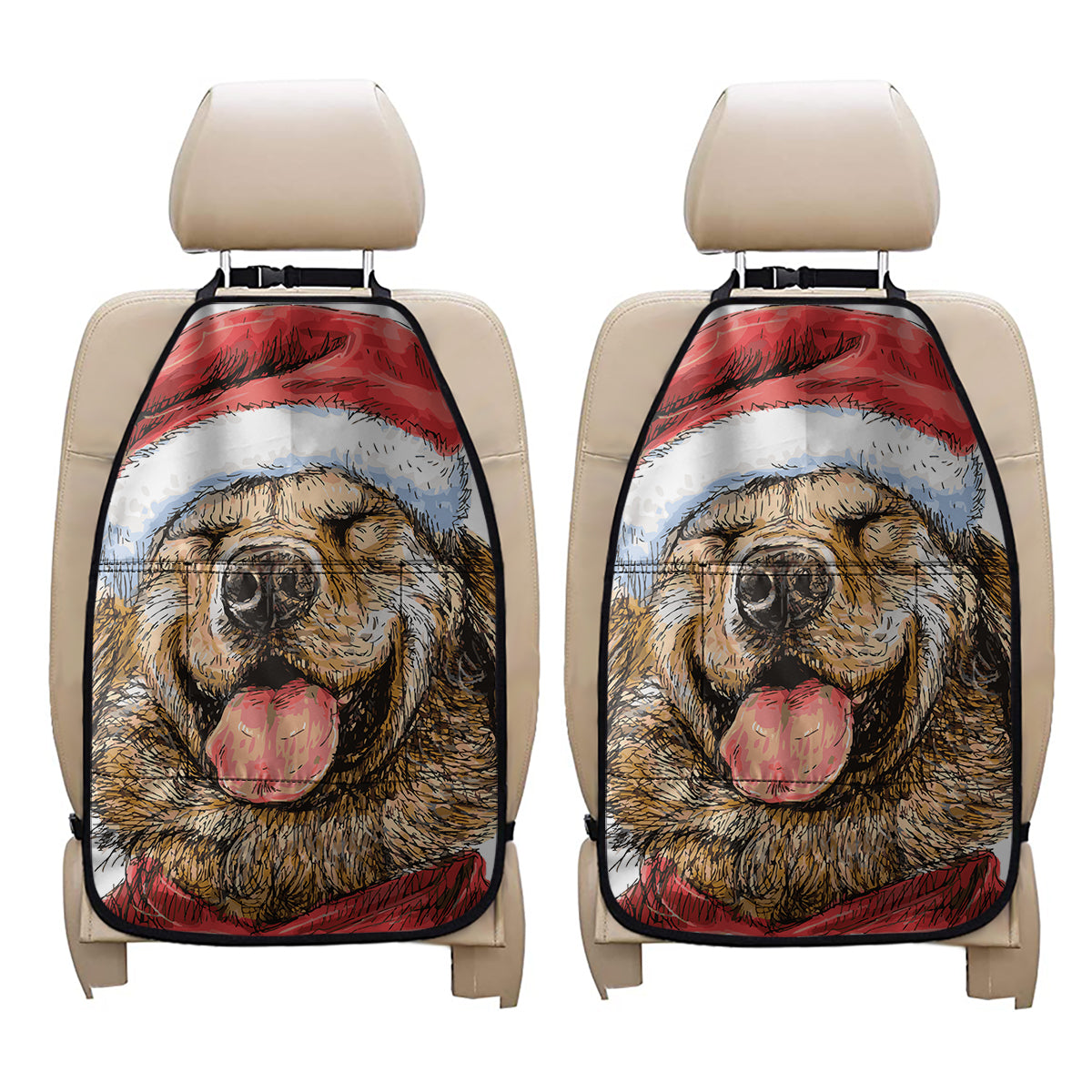 Santa Labrador Retriever Print Car Seat Organizers