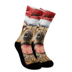 Santa Labrador Retriever Print Crew Socks
