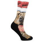 Santa Labrador Retriever Print Crew Socks