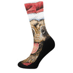 Santa Labrador Retriever Print Crew Socks
