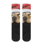 Santa Labrador Retriever Print Crew Socks