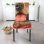 Santa Labrador Retriever Print Dining Chair Slipcover