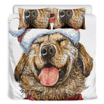 Santa Labrador Retriever Print Duvet Cover Bedding Set