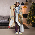 Santa Labrador Retriever Print Hooded Blanket