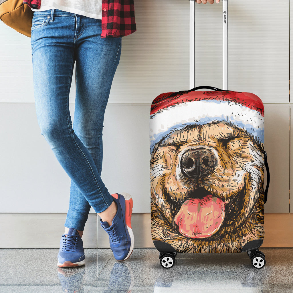 Santa Labrador Retriever Print Luggage Cover
