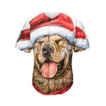 Santa Labrador Retriever Print Men's Baseball Jersey