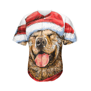 Santa Labrador Retriever Print Men's Baseball Jersey