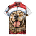 Santa Labrador Retriever Print Men's Short Sleeve Shirt