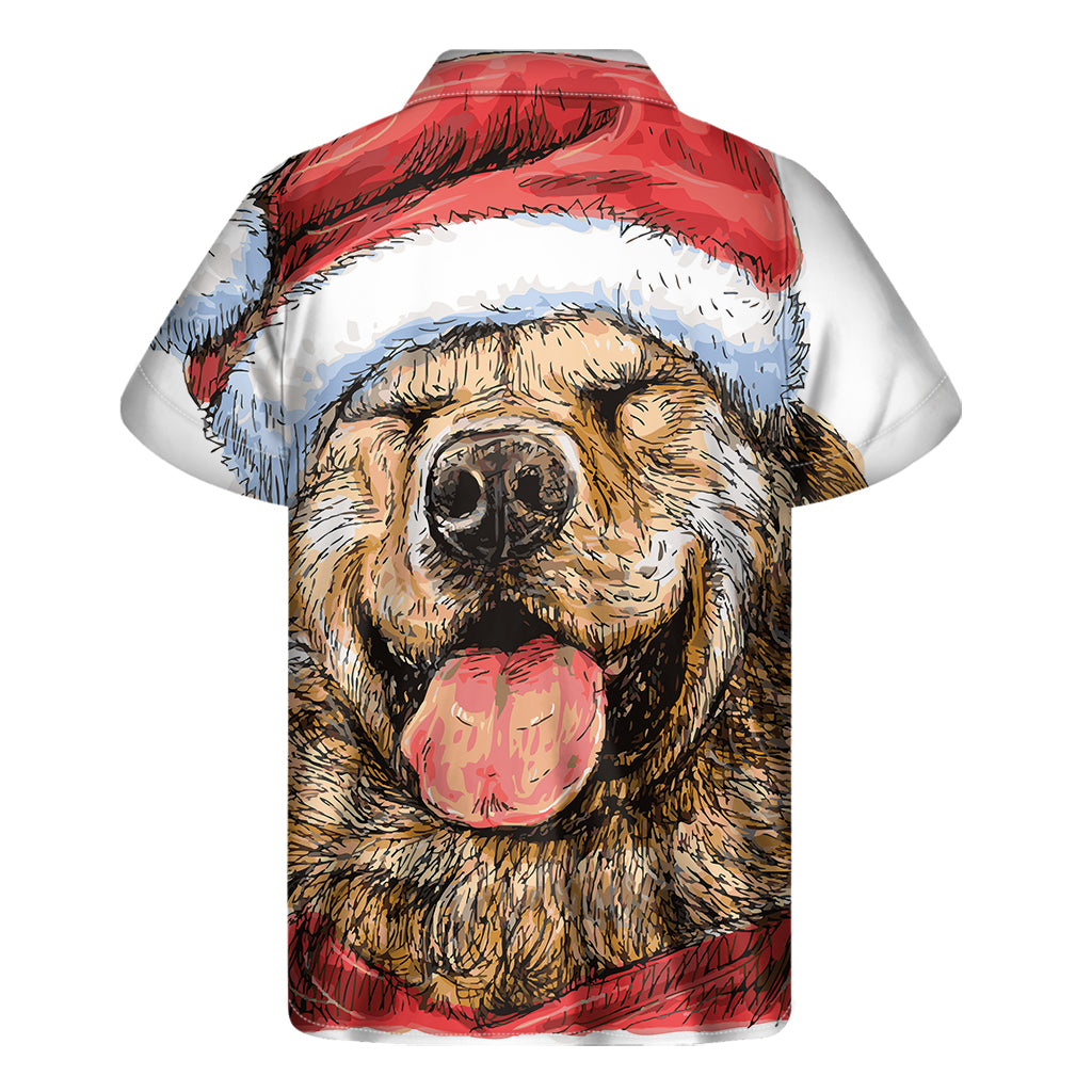 Santa Labrador Retriever Print Men's Short Sleeve Shirt