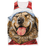 Santa Labrador Retriever Print Men's Tank Top