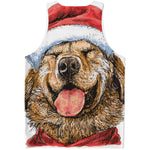 Santa Labrador Retriever Print Men's Tank Top