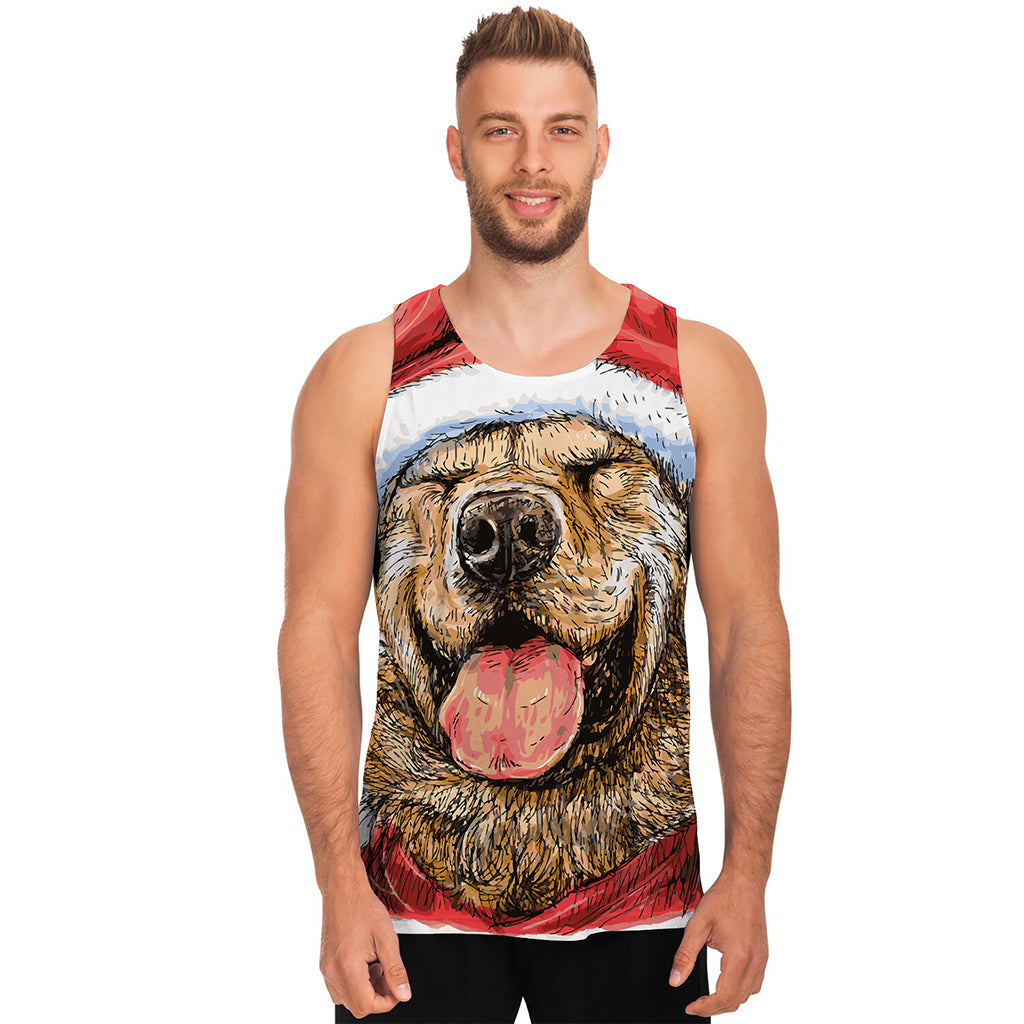 Santa Labrador Retriever Print Men's Tank Top