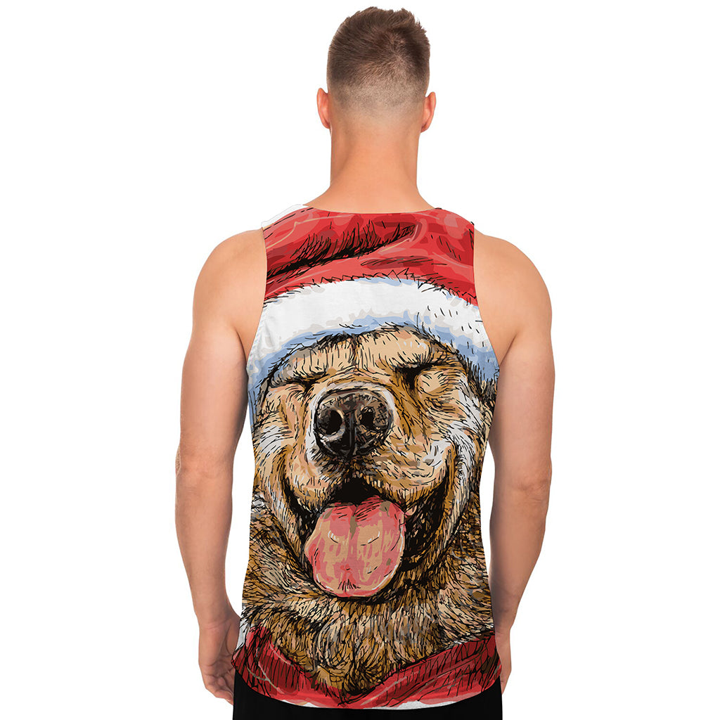 Santa Labrador Retriever Print Men's Tank Top