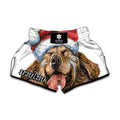 Santa Labrador Retriever Print Muay Thai Boxing Shorts