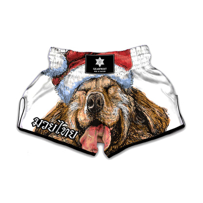 Santa Labrador Retriever Print Muay Thai Boxing Shorts