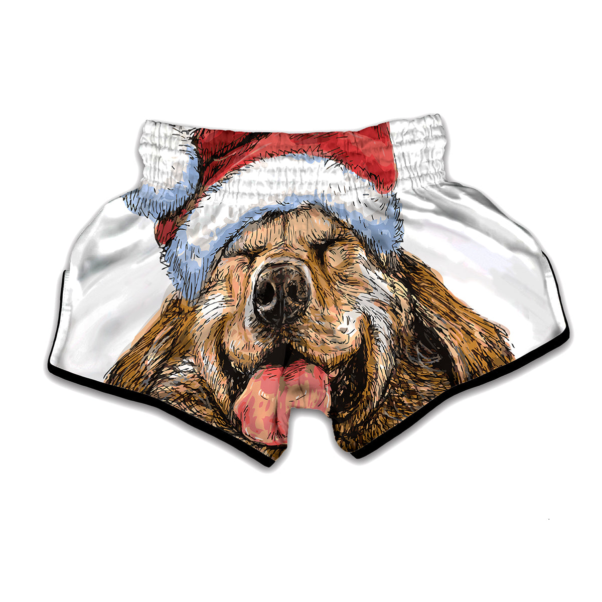Santa Labrador Retriever Print Muay Thai Boxing Shorts