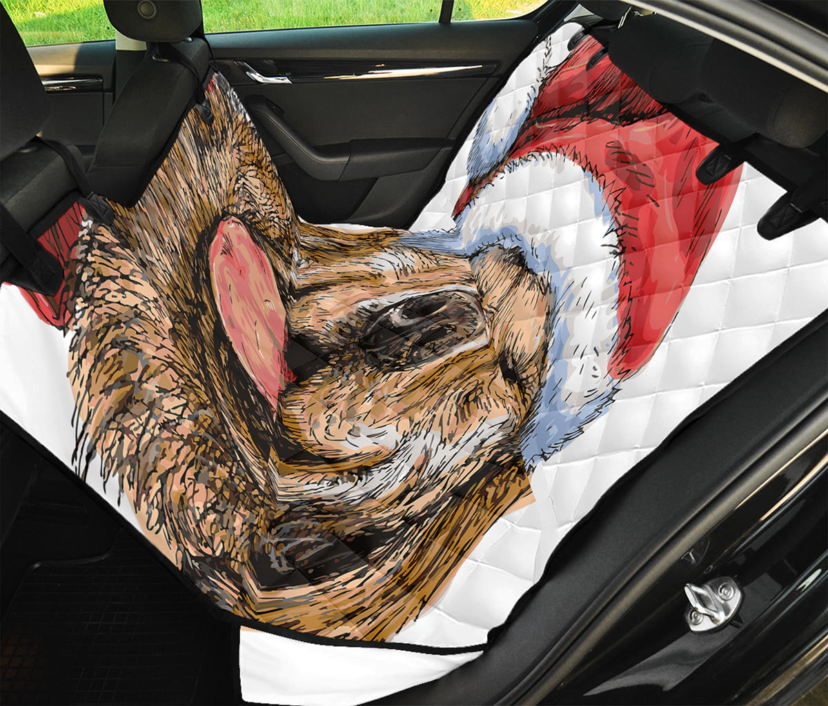 Santa Labrador Retriever Print Pet Car Back Seat Cover