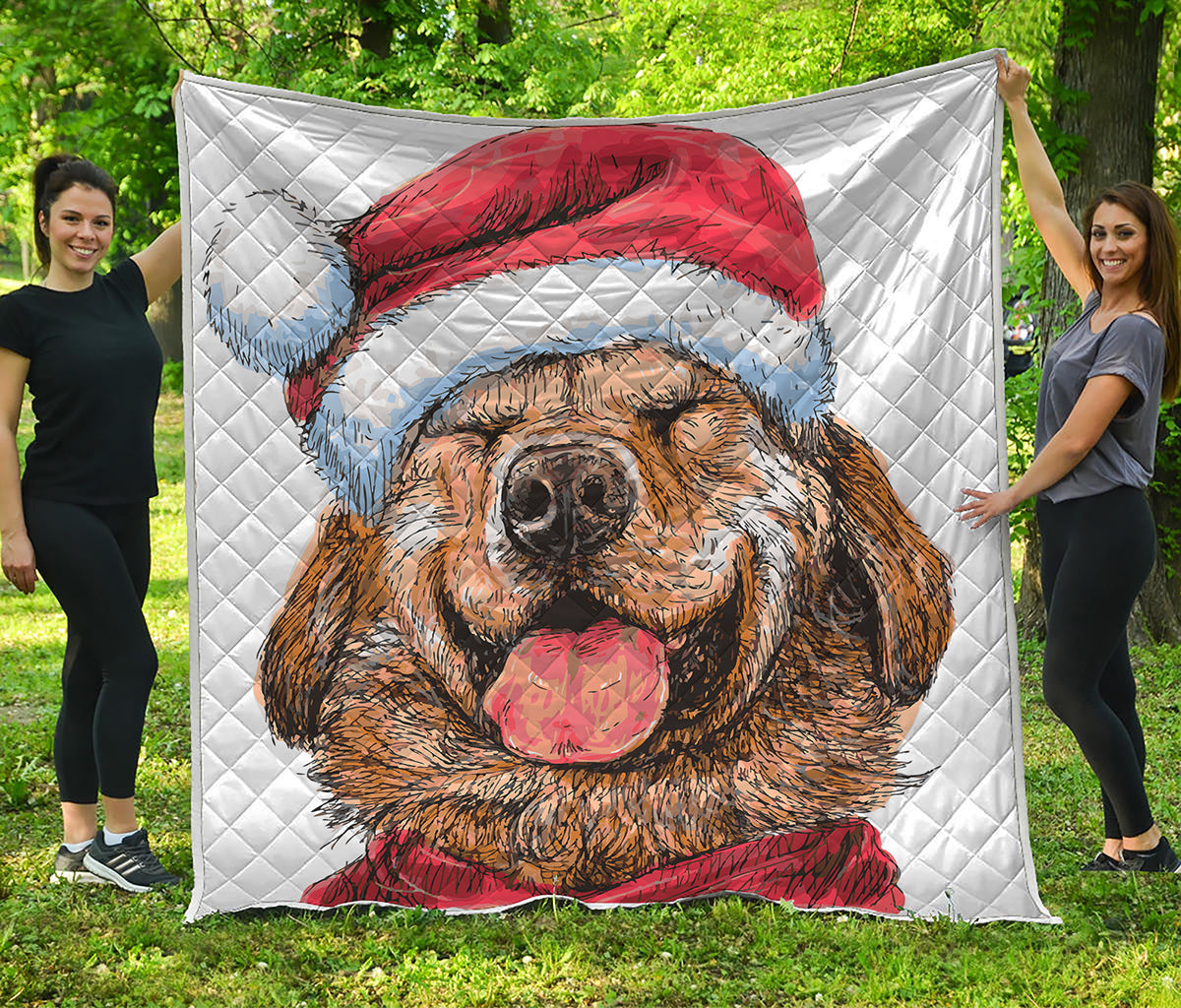 Santa Labrador Retriever Print Quilt