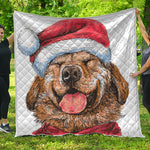 Santa Labrador Retriever Print Quilt