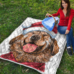 Santa Labrador Retriever Print Quilt