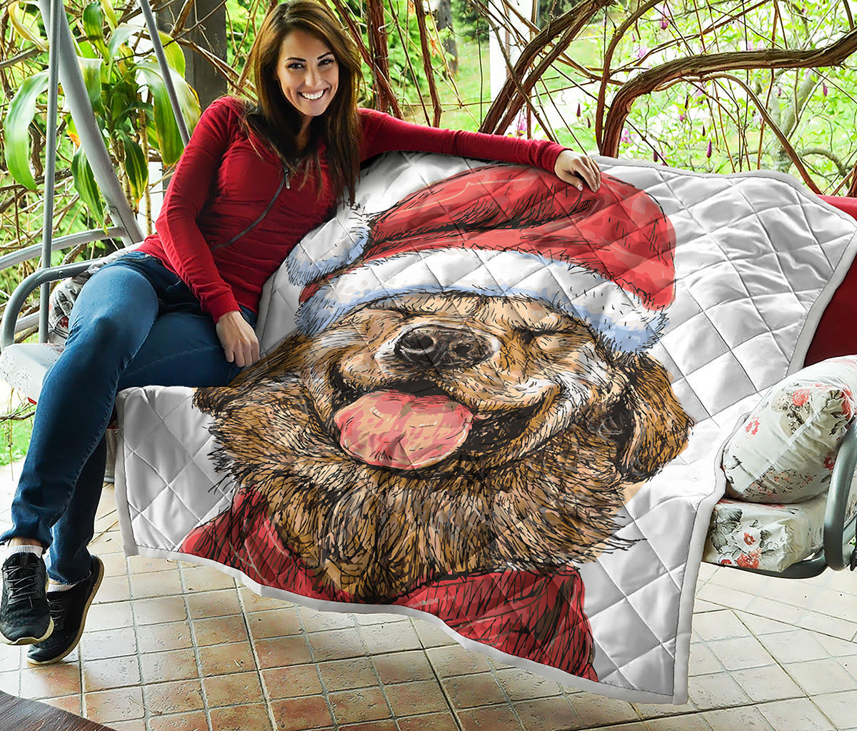 Santa Labrador Retriever Print Quilt