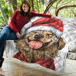 Santa Labrador Retriever Print Quilt
