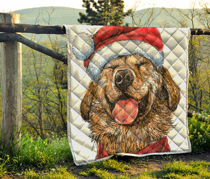 Santa Labrador Retriever Print Quilt