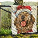 Santa Labrador Retriever Print Quilt