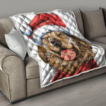 Santa Labrador Retriever Print Quilt