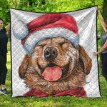 Santa Labrador Retriever Print Quilt