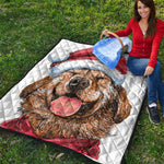 Santa Labrador Retriever Print Quilt