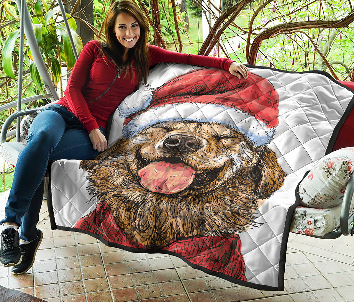 Santa Labrador Retriever Print Quilt